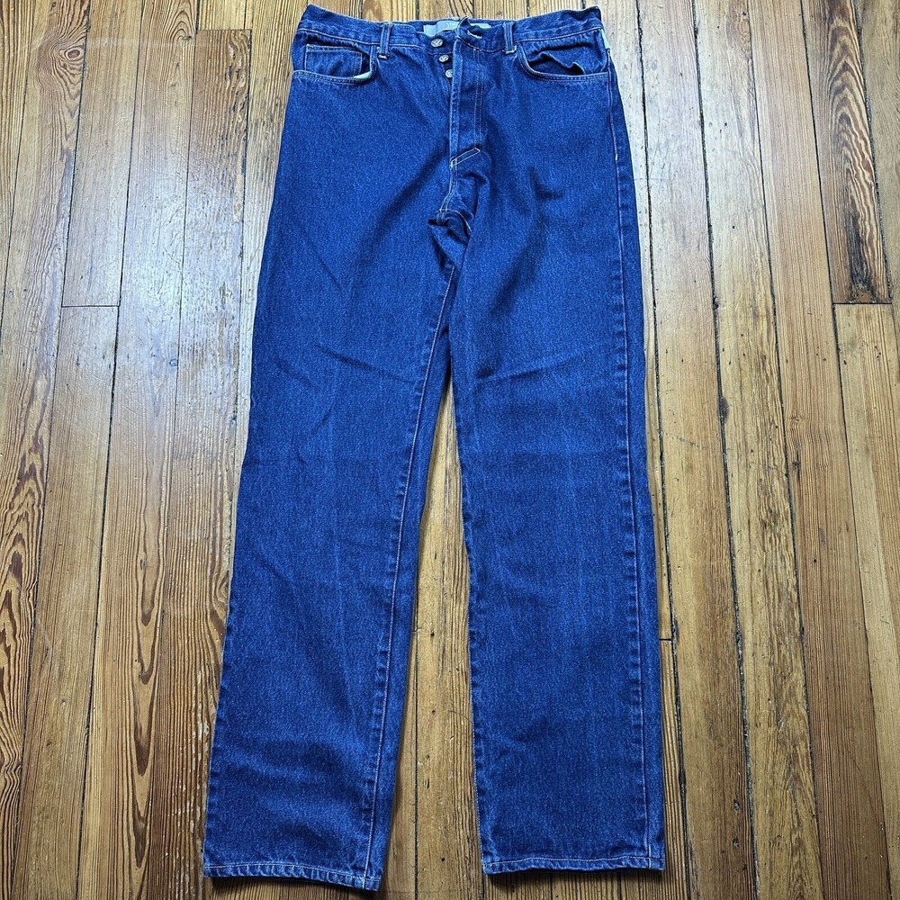 Vintage Versace Jeans Couture Denim Straight Leg Blue‎ Jeans 32x33 Y2K